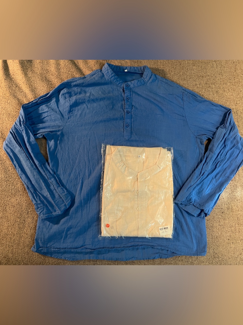 One 1️⃣ British Khaki Blue Casual Button Down Shirt 👕